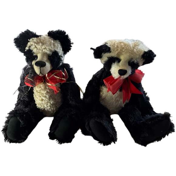 Lot 3 Mohair Teddy Bears Jointed Glass Eyes 20" 14" Zimmerman Lyons Palomba - Picture 4 of 7